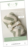 A screenshot of a mobile browswer opened to the Isla & Fraser homepage showing on of their blankets