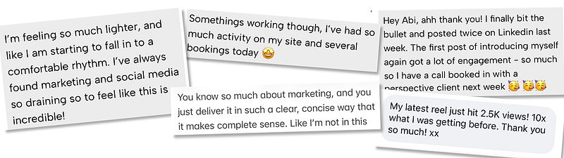 Marketing help visibility community feedback & wins