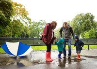 Rainy weather outdoor photoshoot