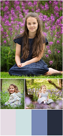 Seasonal outdoor family photoshoots - spring bluebells, blossom and flowers