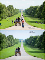 Before and after of wedding photos on Windsor's Long Walk