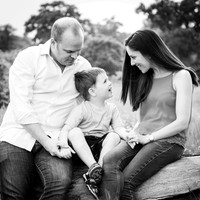 Family chat together during photoshoot