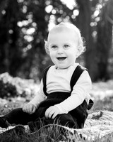 Baby smiling during outdoor photoshoot