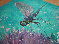 Dragonfly in the thistles - close up
