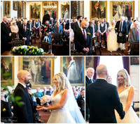 Collage of photos from a wedding ceremony in Windsor Guildhall