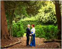Bride and groom photographed in woodland in the grounds of Berystede Ascot