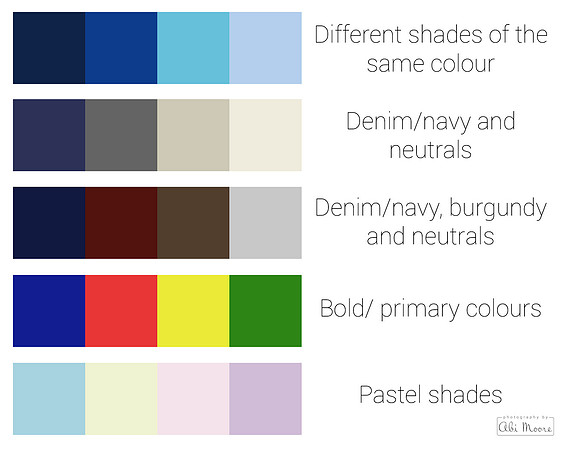 colour palette suggestions for family photoshoots (a grid of colours)